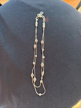 Brighton Silver-Tone Double Strand Necklace with Filigree Beads
